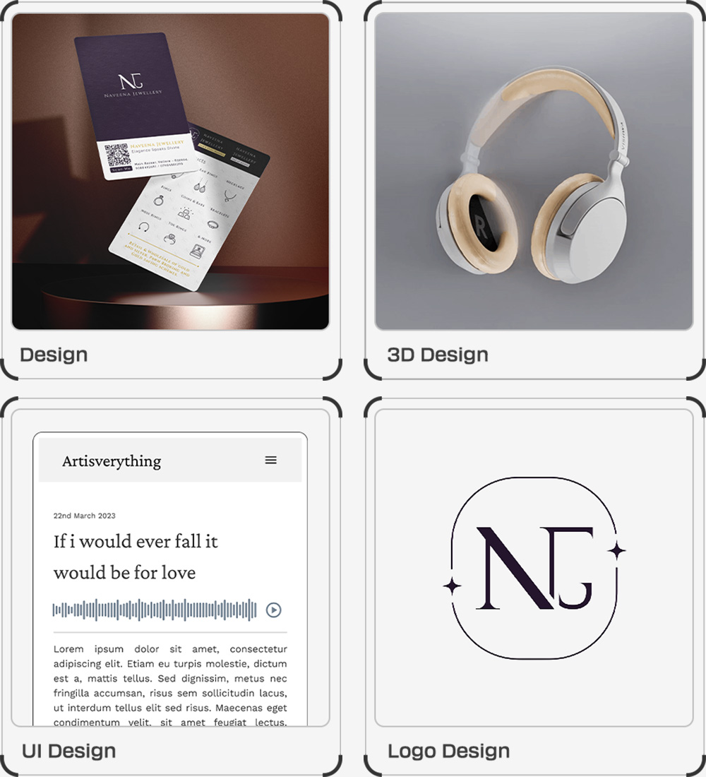 my 3d, logo, print and ui designs